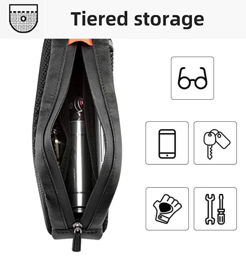 ROCKBROS 039BK bolsa para cuadro de bicicleta aprox.1L para teléfono móvil