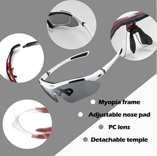 ROCKBROS 10001 Gafas Deportivas Polarizadas con 5 Lentes Intercambiables Gafas de Ciclismo