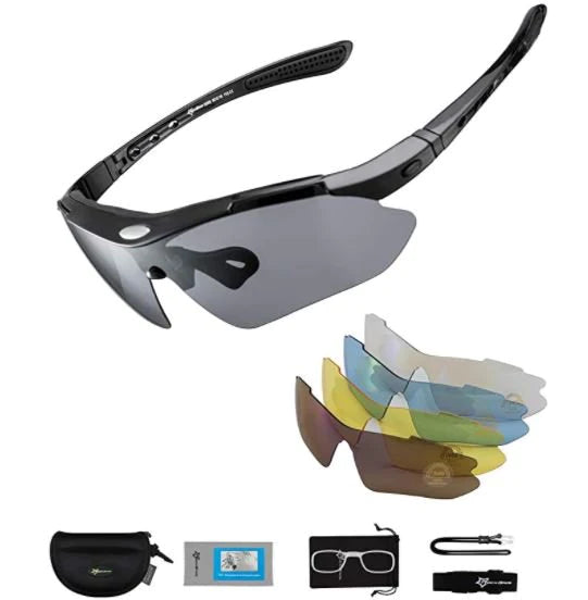 ROCKBROS 10001 Gafas Deportivas Polarizadas con 5 Lentes Intercambiables Gafas de Ciclismo
