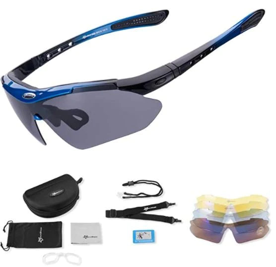 ROCKBROS 10001 Gafas Deportivas Polarizadas con 5 Lentes Intercambiables Gafas de Ciclismo