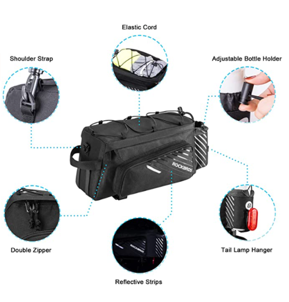ROCKBROS A9-BK Bolsa plegable lateral 9-12L