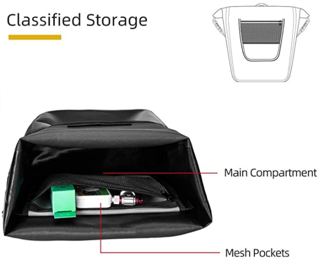 ROCKBROS AS-003-1BK Bolsa de transporte delantera/trasera 12-16L