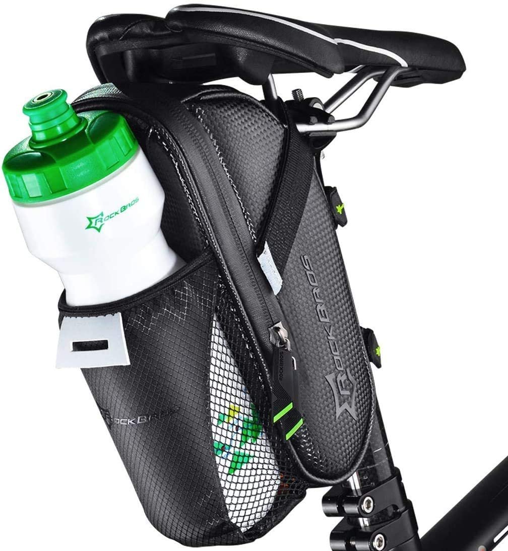 ROCKBROS C7-1 Bolsa de sillín para bicicleta con portabotellas impermeable