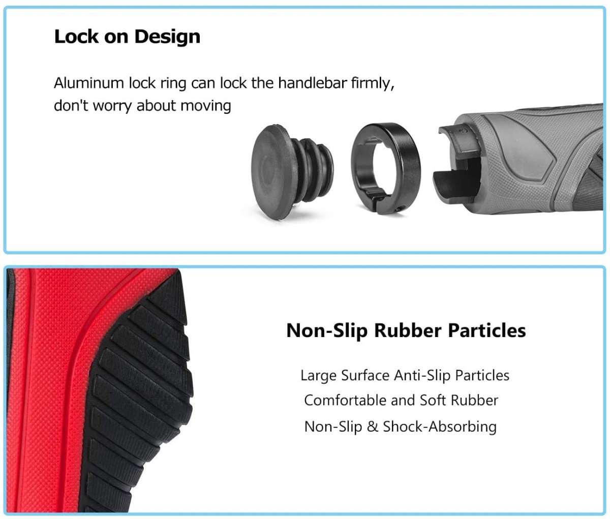 ROCKBROS Puños Ergonómicos para Manillar de Bicicleta Antideslizantes 22mm