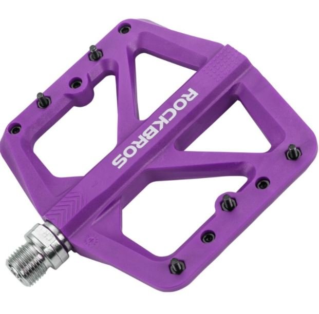 Rockbros Pedales de nylon de bicicleta antideslizantes MTB Pedales planos 9/16 pulgadas
