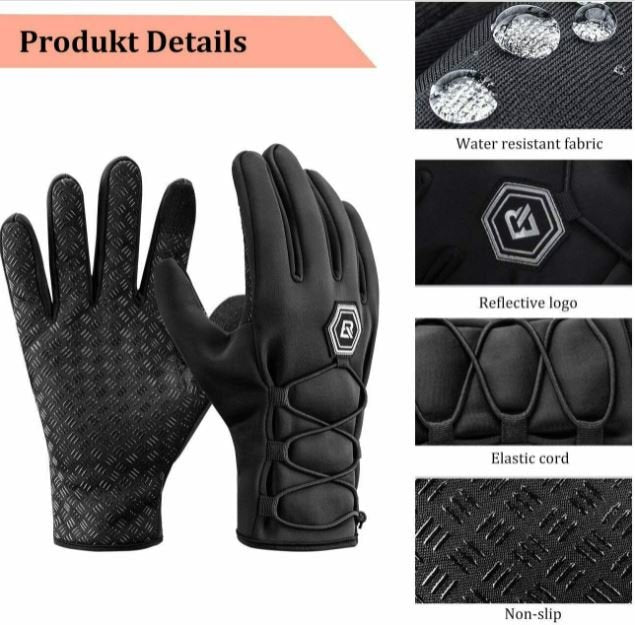 ROCKBROS Guantes de Ciclismo para Mujeres Hombres de invierno / Guantes para pantalla táctil a prueba de viento