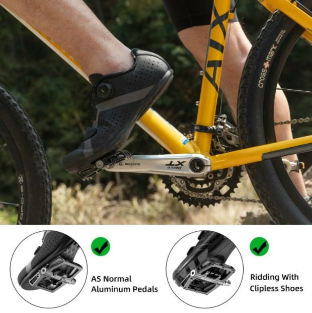 Rockbros Bike Pedales sin clips media plataforma con pedales SPD 9/16 pulgadas