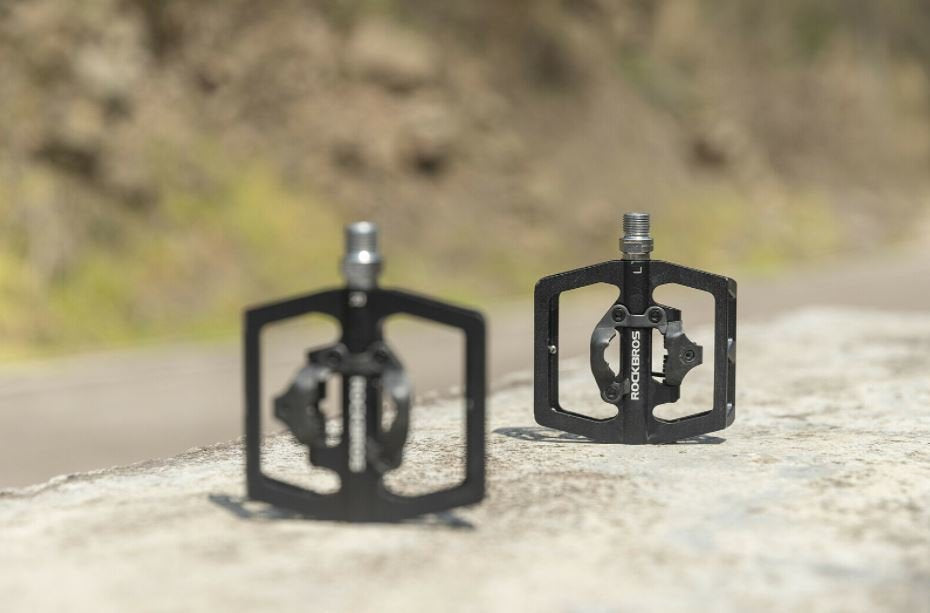 Rockbros Bike Pedales sin clips media plataforma con pedales SPD 9/16 pulgadas
