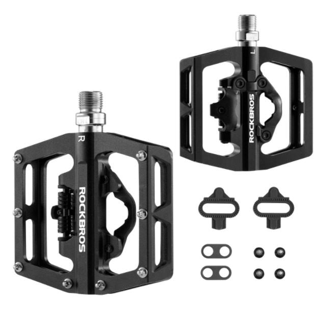Rockbros Bike Pedales sin clips media plataforma con pedales SPD 9/16 pulgadas
