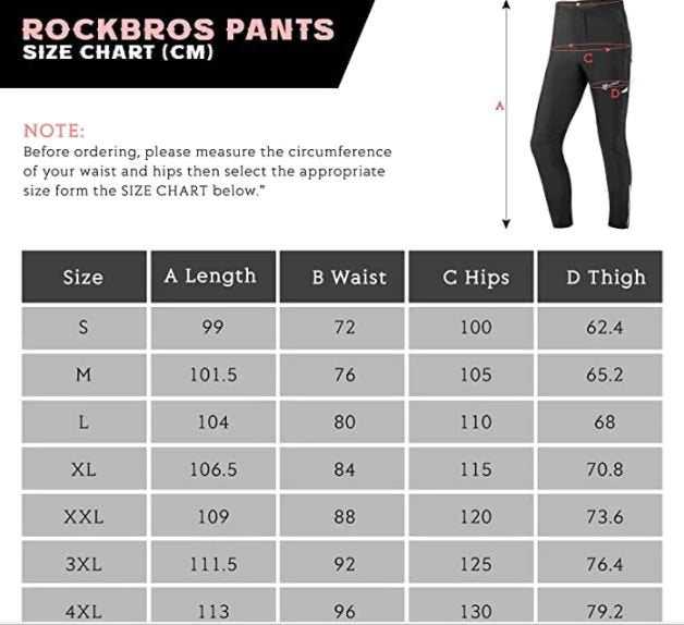 ROCKBROS Pantalones de ciclismo transpirables largos para deportes al aire libre