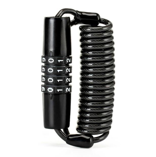 Rockbros Candado de bicicleta mini cable de bloqueo de casco de la motocicleta de bloqueo de contraseña Negro