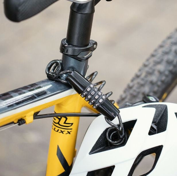 Rockbros Candado de bicicleta mini cable de bloqueo de casco de la motocicleta de bloqueo de contraseña Negro