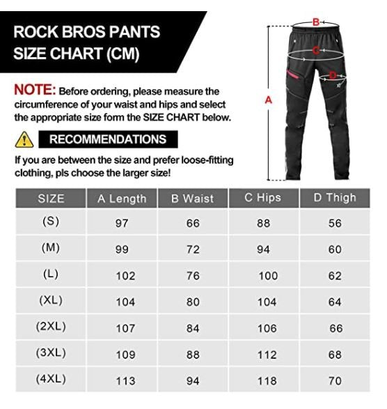 ROCKBROS YPK009-1 S-4XL Pantalones de ciclismo largos para invierno