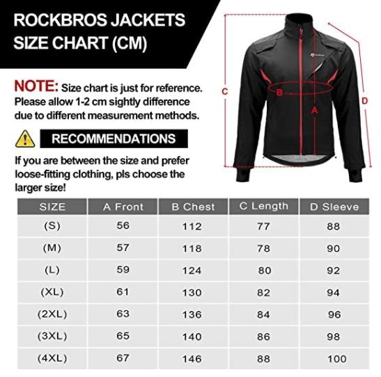 ROCKBROS YPW021 Chaqueta de invierno para ciclismo, impermeable, cortavientos. M-4XL S