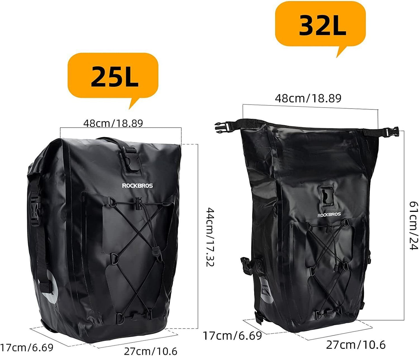 ROCKBROS bolsa portaequipajes impermeable alforjas bolsa de bicicleta 25L 5 colores