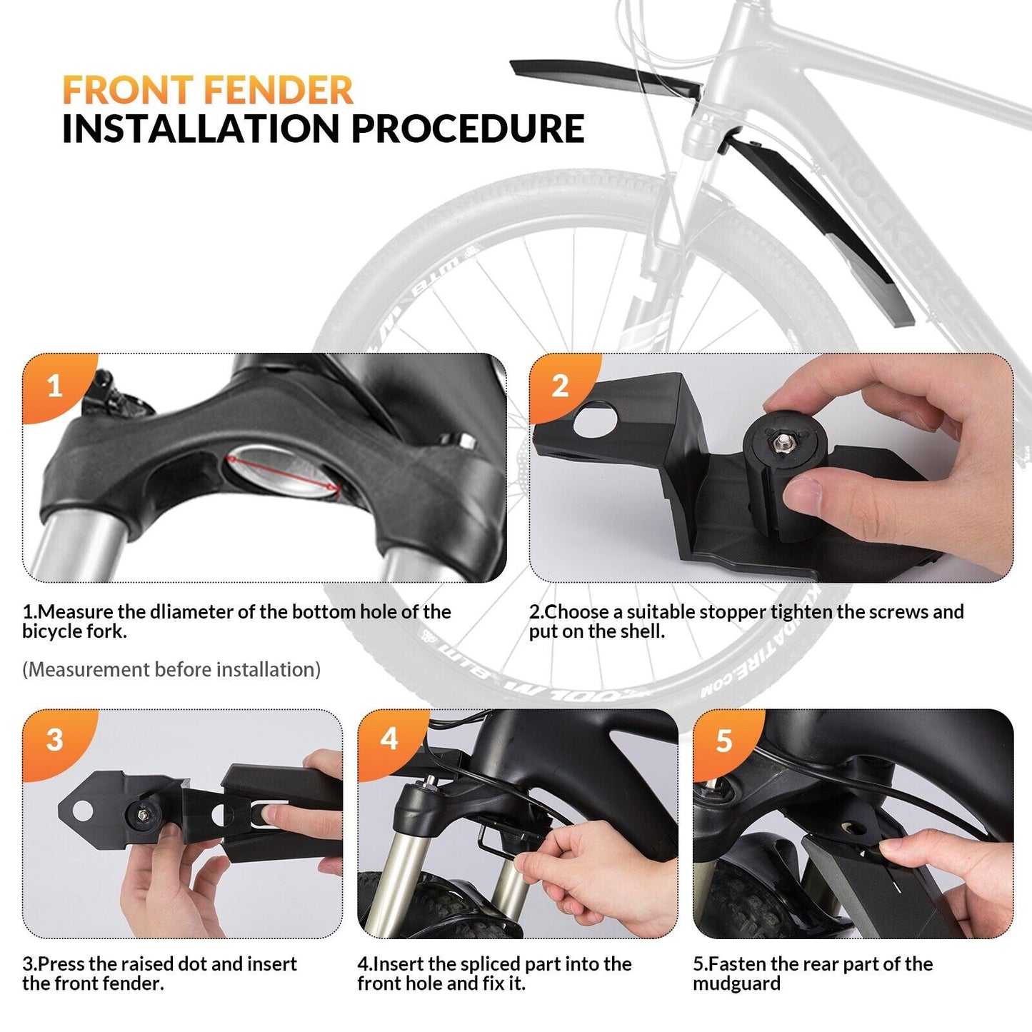 Juego de guardabarros para bicicleta ROCKBROS para bicicleta MTB de 26/27.5/28 pulgadas