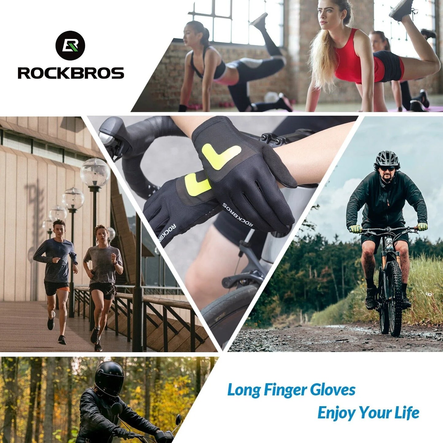 ROCKBROS S299 Guantes de ciclismo de moto con pantalla táctil