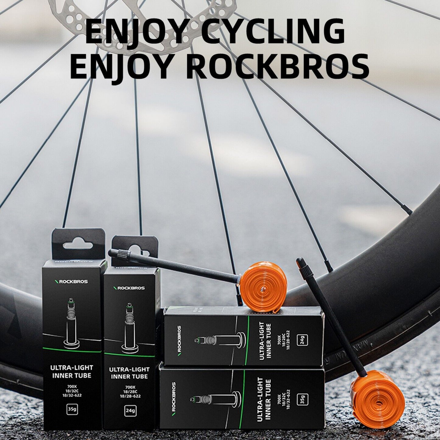 Cámara de bicicleta ROCKBROS 700 x 18-32C 35g TPU Válvula Presta bicicleta de carretera