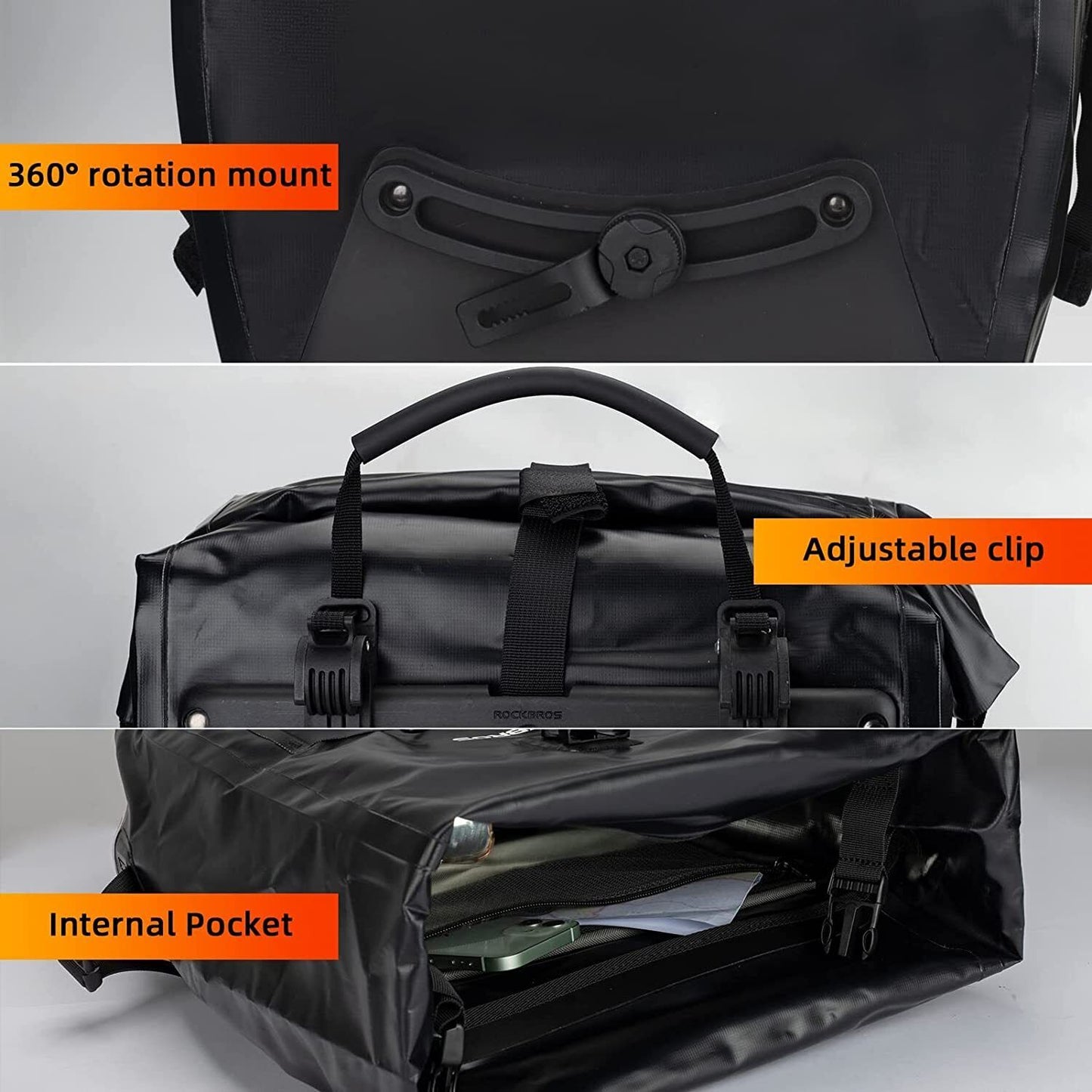 ROCKBROS bolsa portaequipajes impermeable alforjas bolsa de bicicleta 25L 5 colores