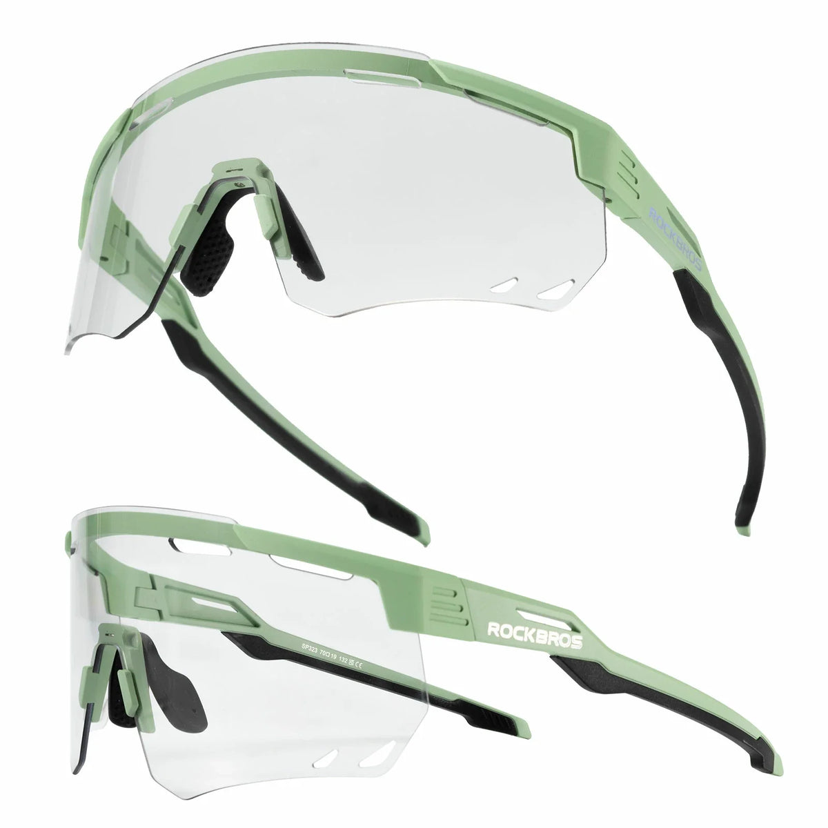 ROCKBROS Gafas de bicicleta ultraligeras y fotocromáticas (UV400)