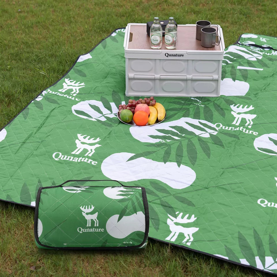 Qunature Manta de Picnic 200x200cm Manta de Camping Estera de Picnic Impermeable al Aire Libre