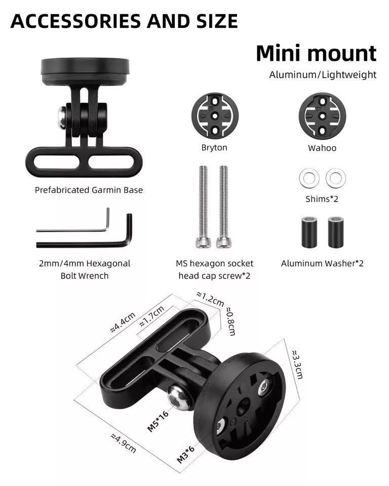 Soporte de ordenador para bicicleta ROCKBROS para Garmin Bryton Wahoo GPS soporte de manillar de aluminio