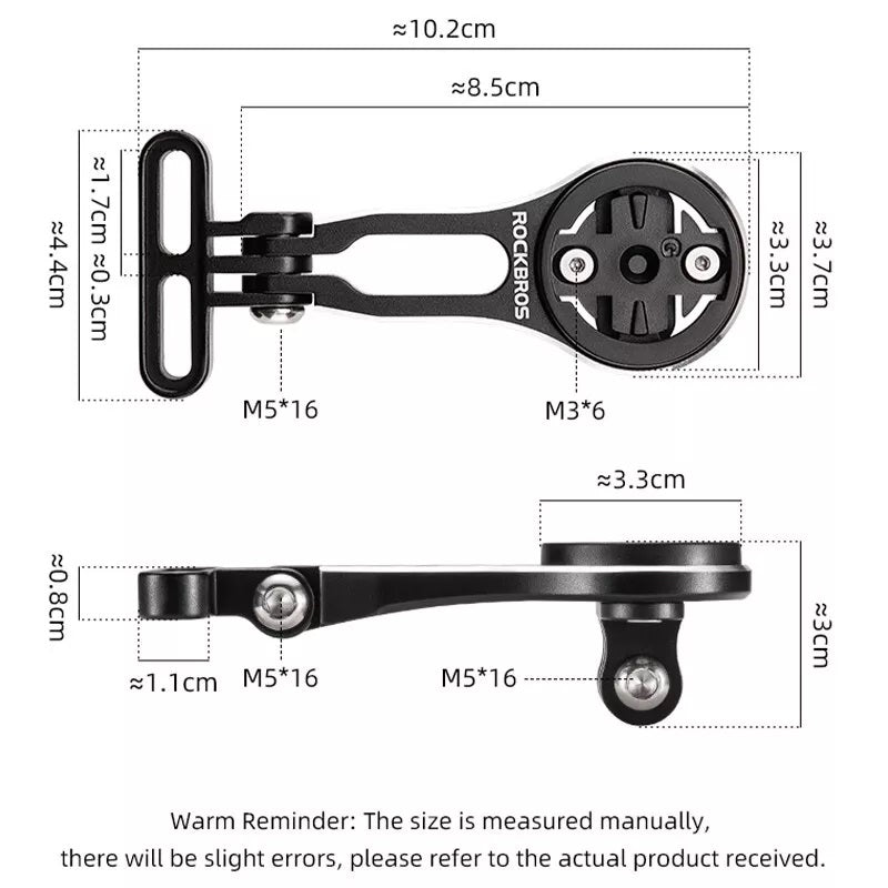 Soporte de ordenador para bicicleta ROCKBROS para Garmin Bryton Wahoo GPS soporte de manillar de aluminio