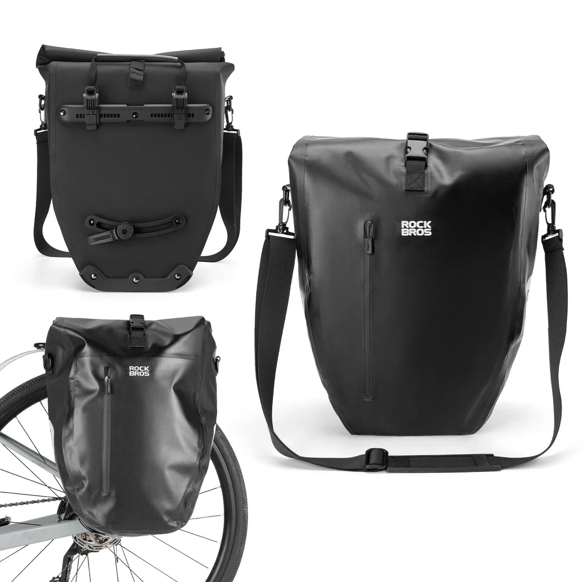 ROCKBROS 15L-20L Bolsa de parrilla para bicicleta 3 en 1