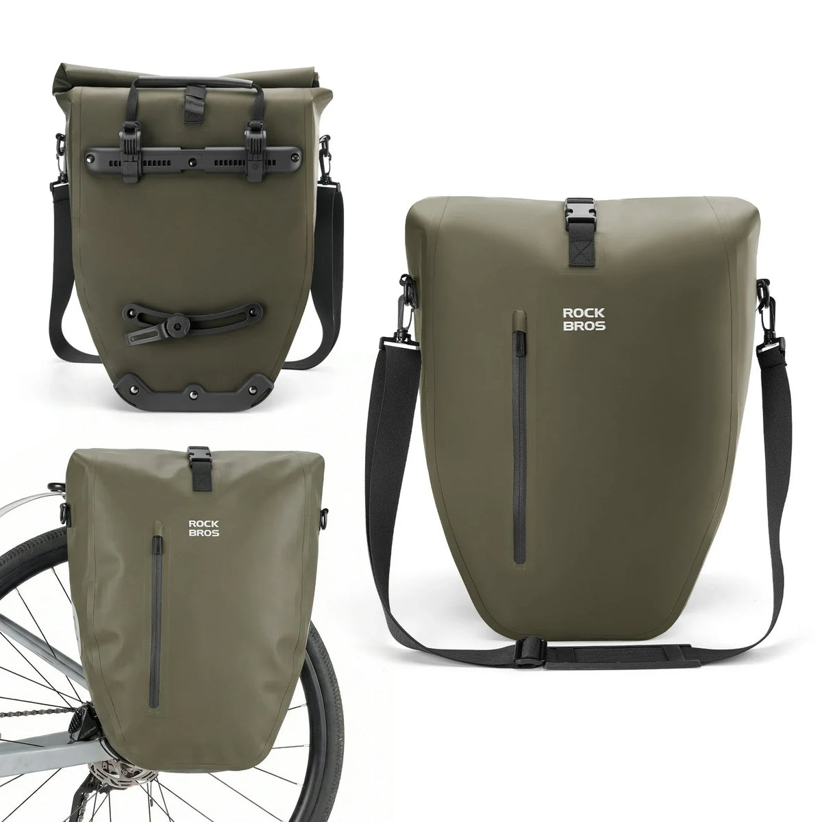 ROCKBROS 15L-20L Bolsa de parrilla para bicicleta 3 en 1