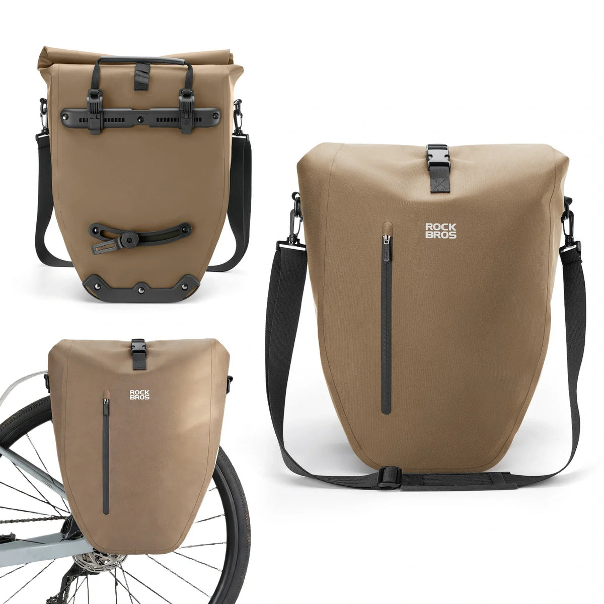 ROCKBROS 15L-20L Bolsa de parrilla para bicicleta 3 en 1