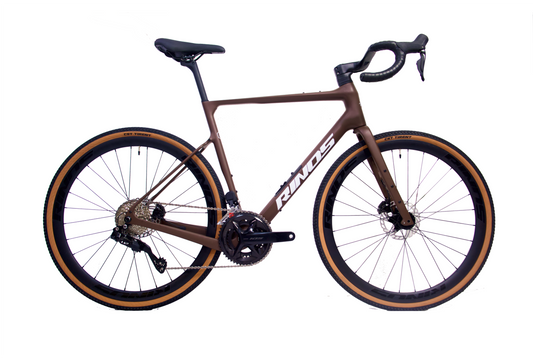RINOS Bicicleta de gravel de carbono Sandman 8.0 700 C Shimano 105 Di2 R7150 24 velocidades