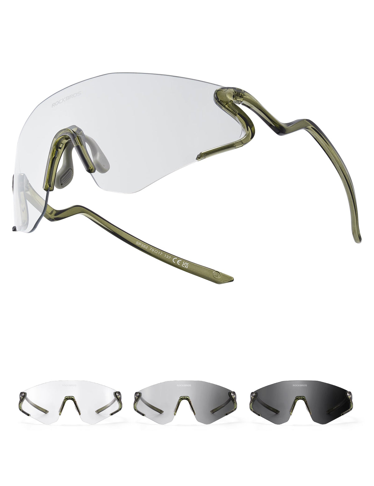 ROCKBROS Gafas de sol fotocromáticas para bicicleta con protección UV400