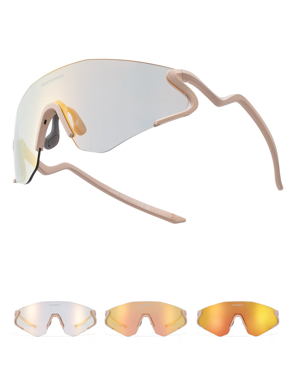 ROCKBROS Gafas de sol fotocromáticas para bicicleta con protección UV400