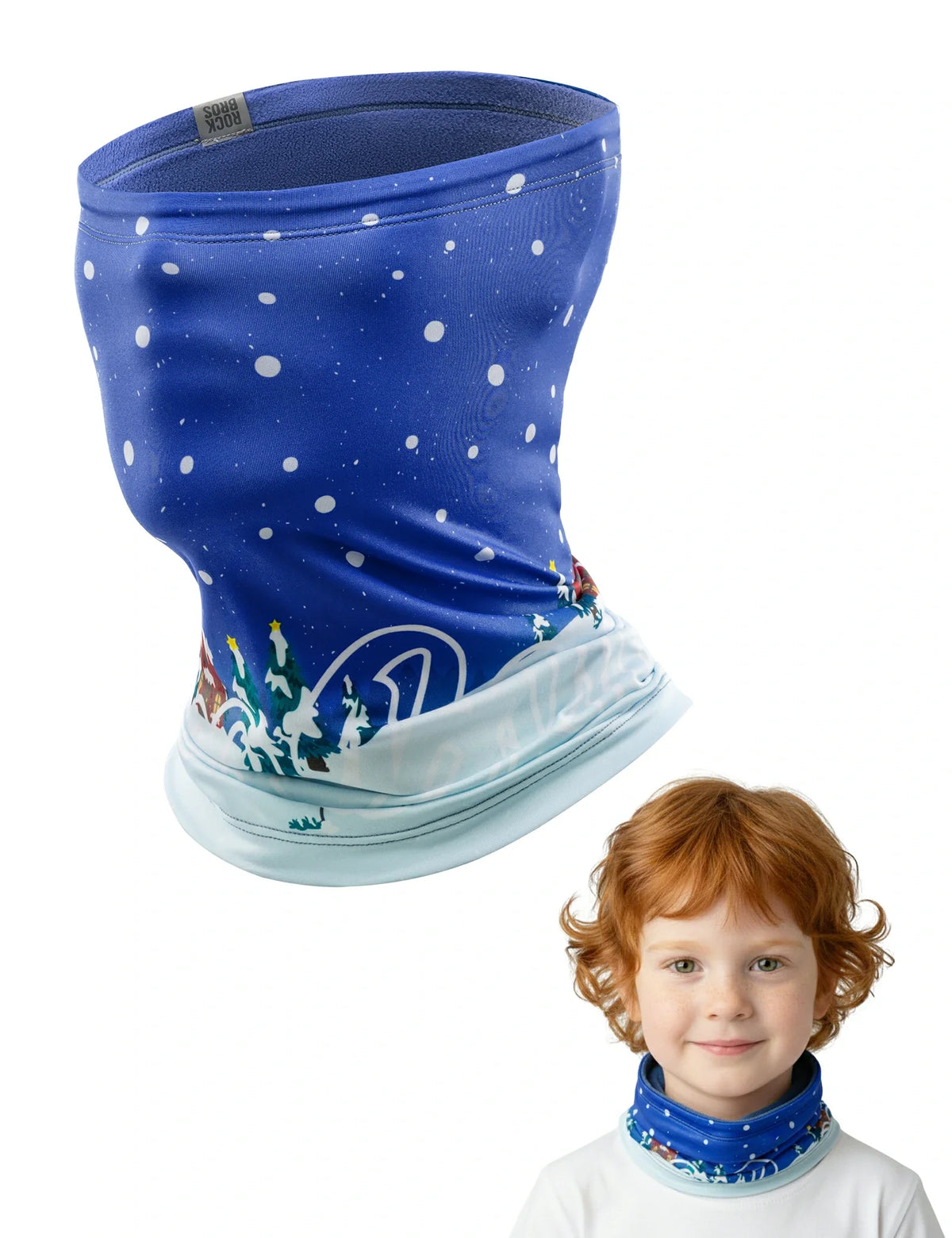 ROCKBROS 2-en-1 Pañuelo de Cuello Infantil & Gorro Doble Buff para el Cuello Calentito Multifuncional