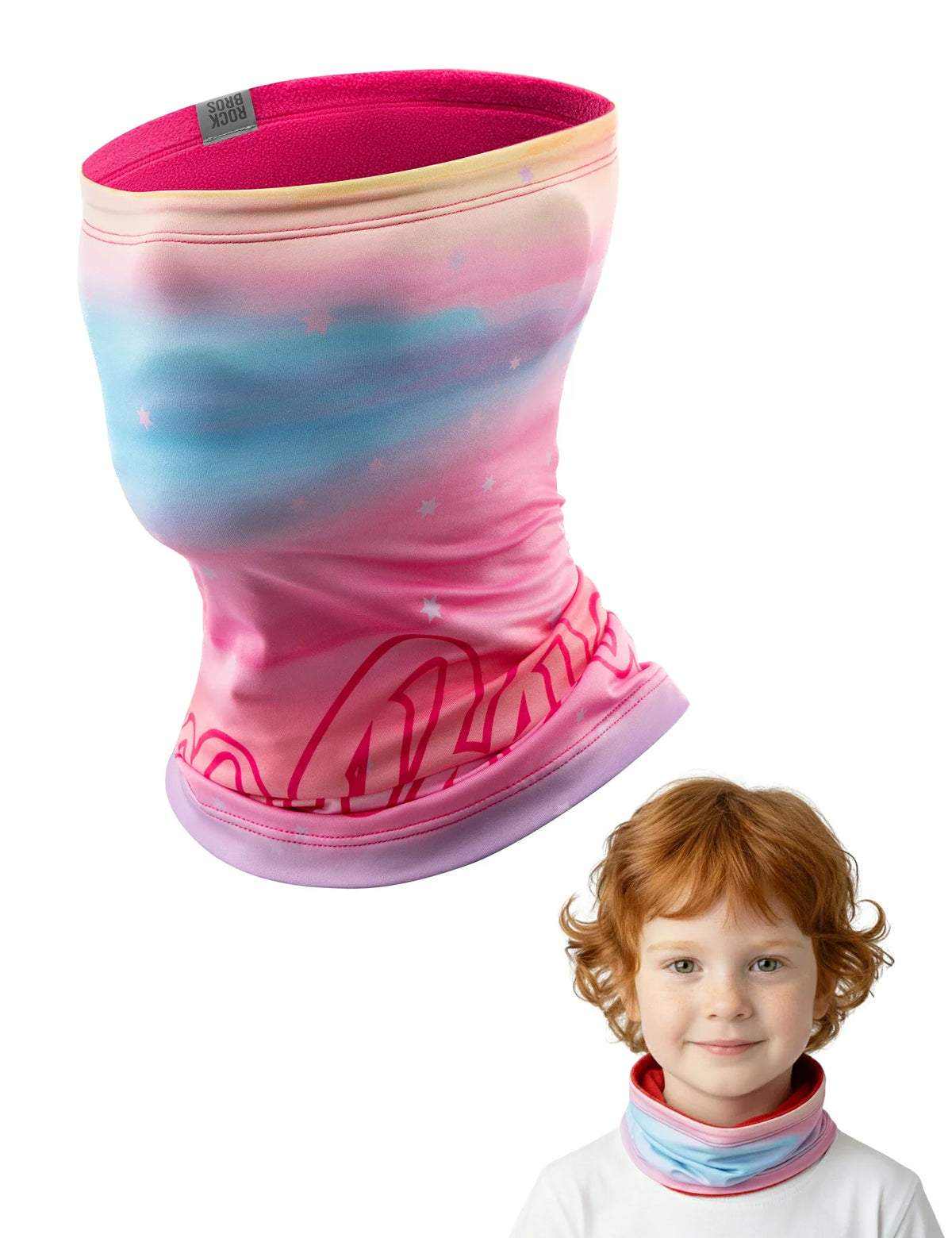 ROCKBROS 2-en-1 Pañuelo de Cuello Infantil & Gorro Doble Buff para el Cuello Calentito Multifuncional