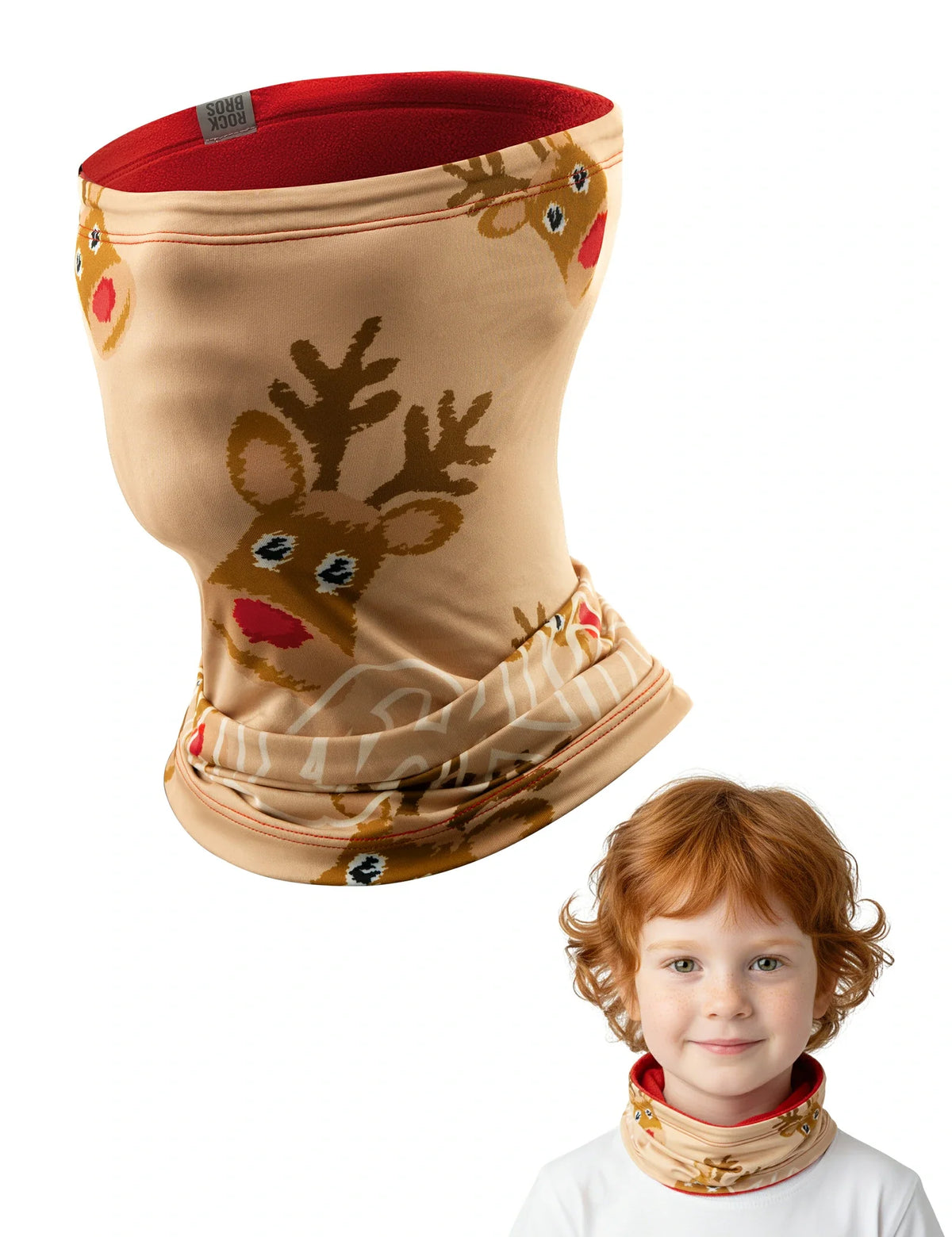 ROCKBROS 2-en-1 Pañuelo de Cuello Infantil & Gorro Doble Buff para el Cuello Calentito Multifuncional