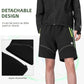 ROCKBROS Pantalones de ciclismo de doble capa, pantalones deportivos extraíbles, pantalones largos de ciclismo con acolchado de asiento, pantalones de bicicleta acolchados, para hombre, transpirables, para bicicleta de carretera MTB