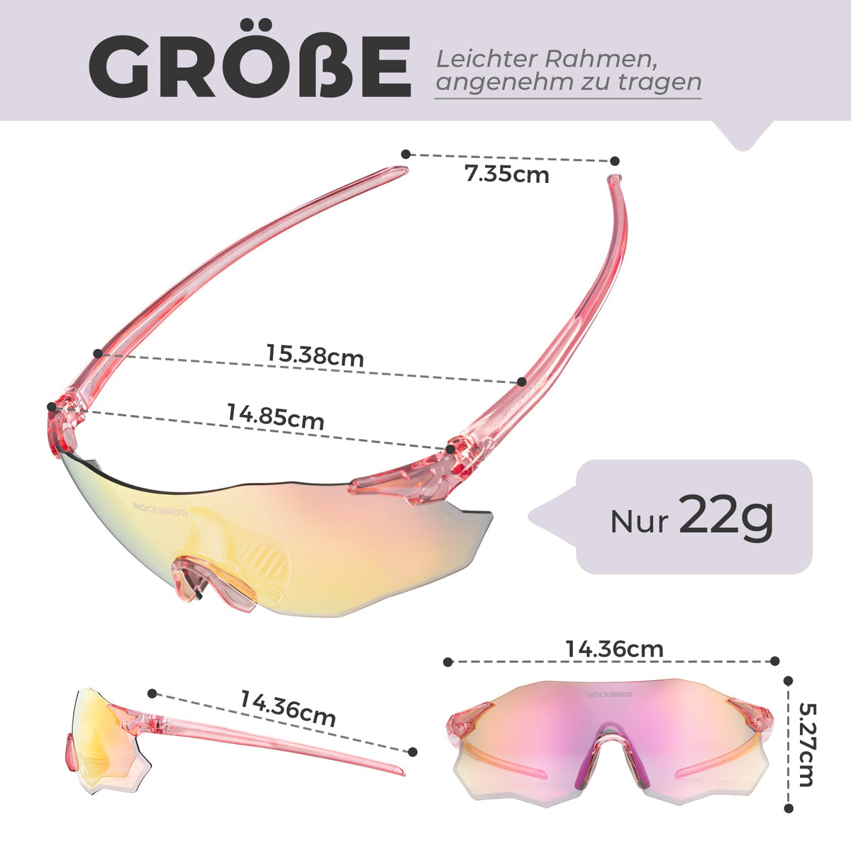 ROCKBROS Gafillas de ciclismo Fotocromáticas Protección UV400 Sin montura -SWIFT