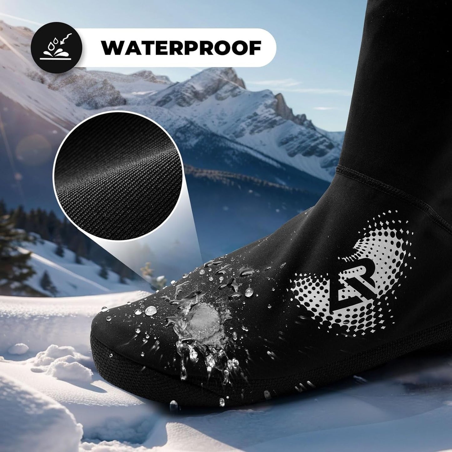 Cubrezapatos de bicicleta ROCKBROS LF1274 cubrezapatos cálidos, repelentes al agua, adecuados para temperaturas de -5 a 10 grados para bicicleta de carretera MTB