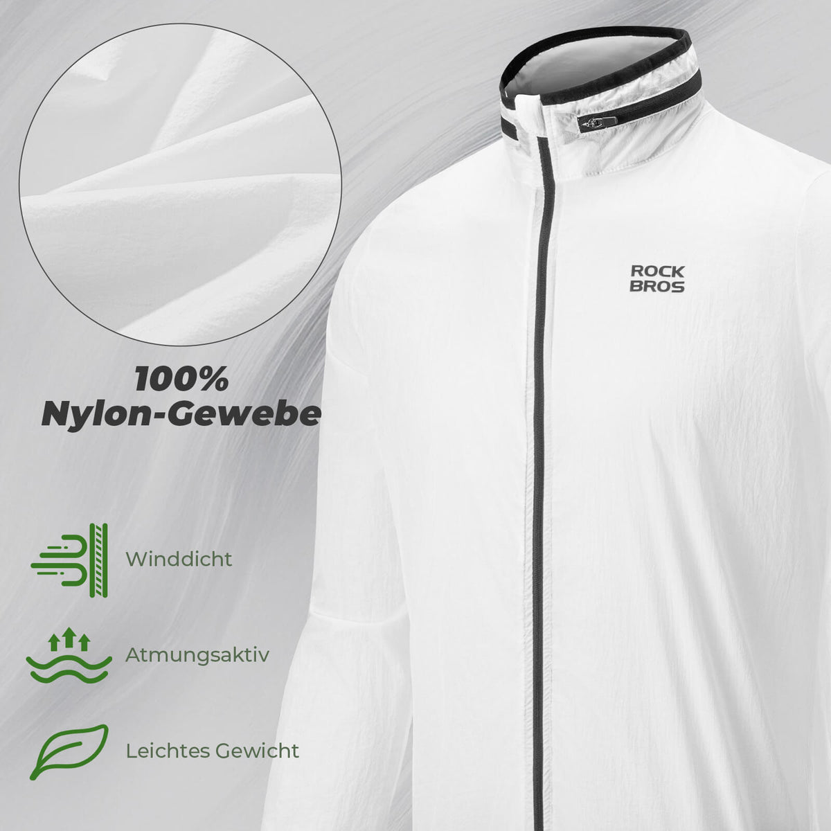 ROCKBROS Chaqueta Ligera de Ciclismo Luminiscente Plegable Verano Hombre/Mujer