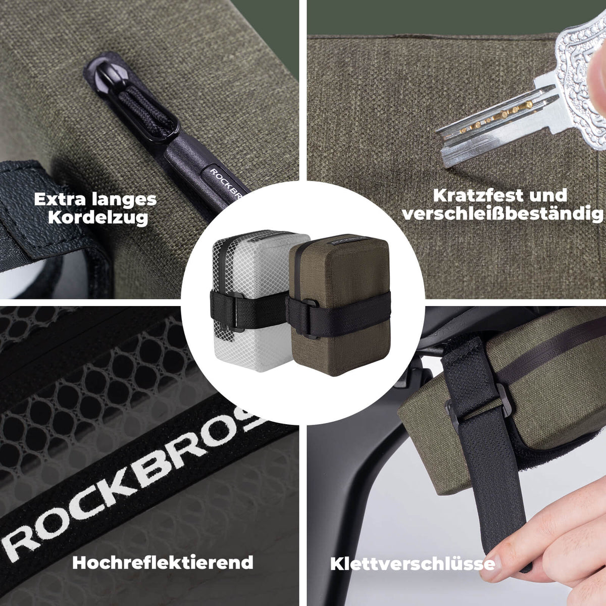 ROCKBROS Bolsa de sillín para bicicleta Ligera Compacta Impermeable Bicicleta de carretera MTB