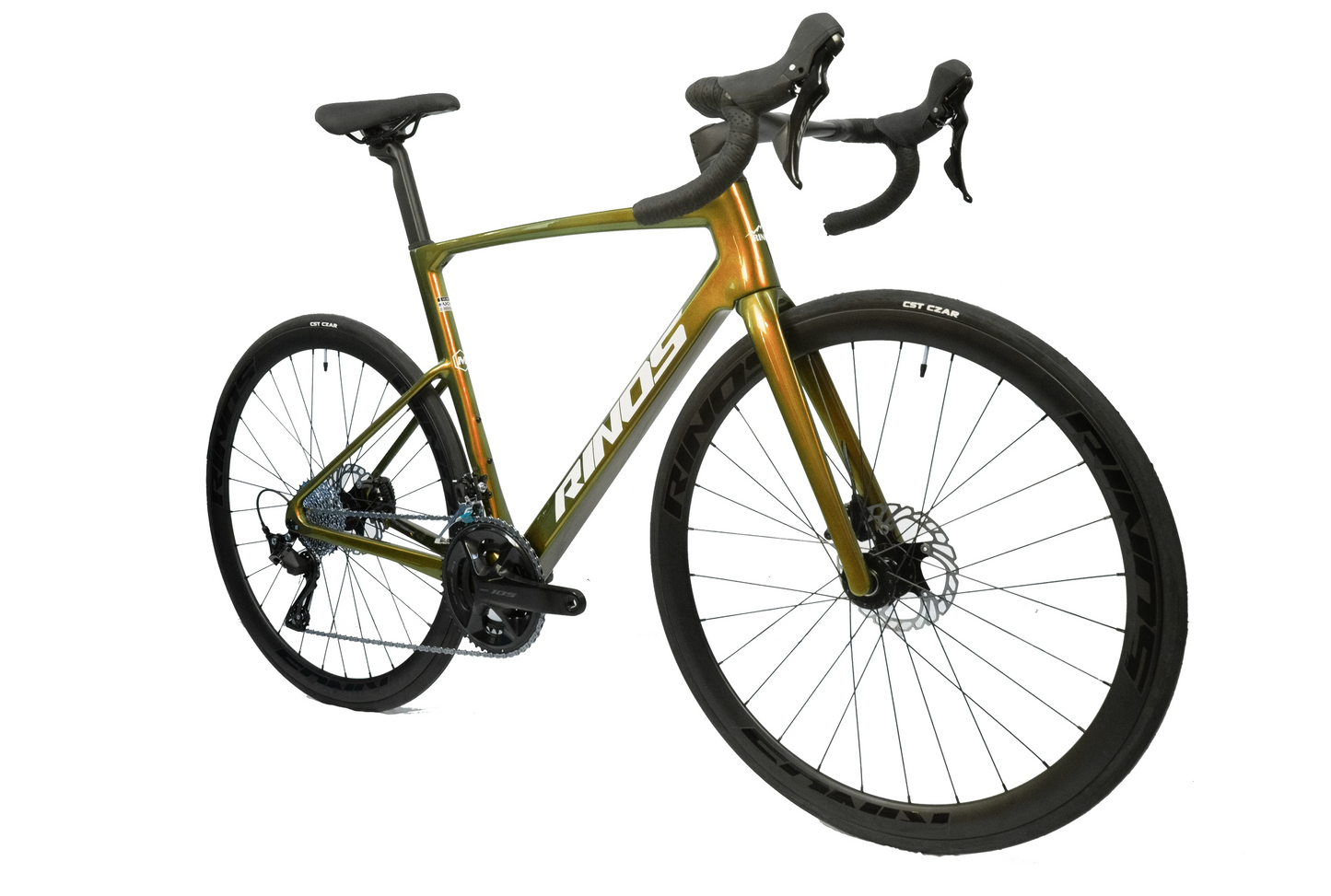 RINOS Bicicleta de carretera de carbono 700C Shimano 105 R7120 24 velocidades Odin4.0