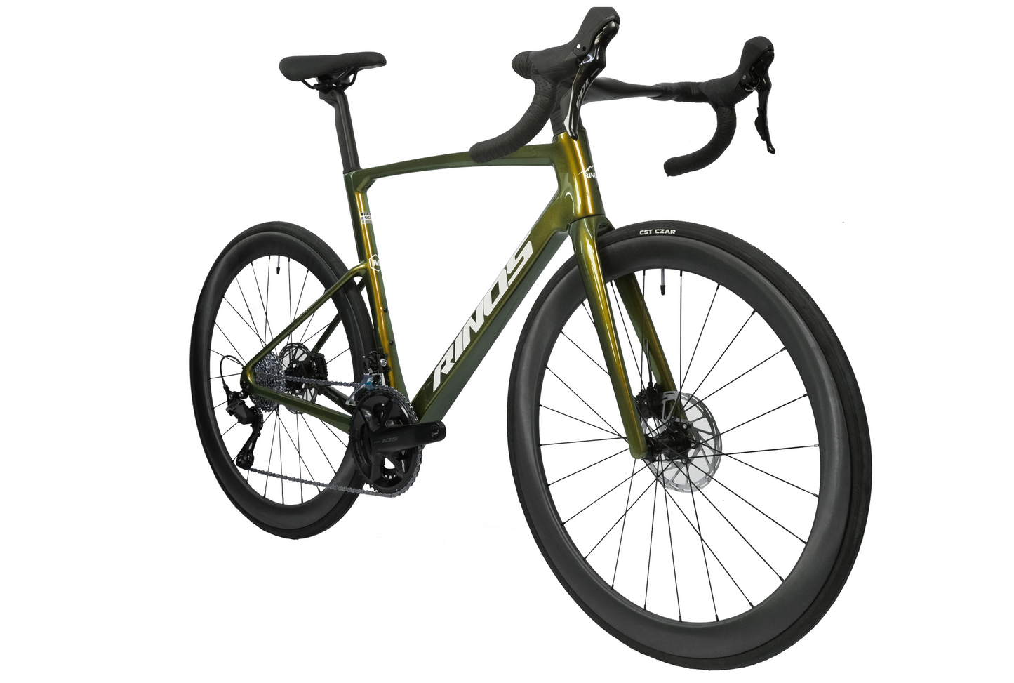 Bicicleta de carretera RINOS con cuadro de fibra de carbono, Odin 4.1, Shimano 105 ST-R7120, 24 marchas