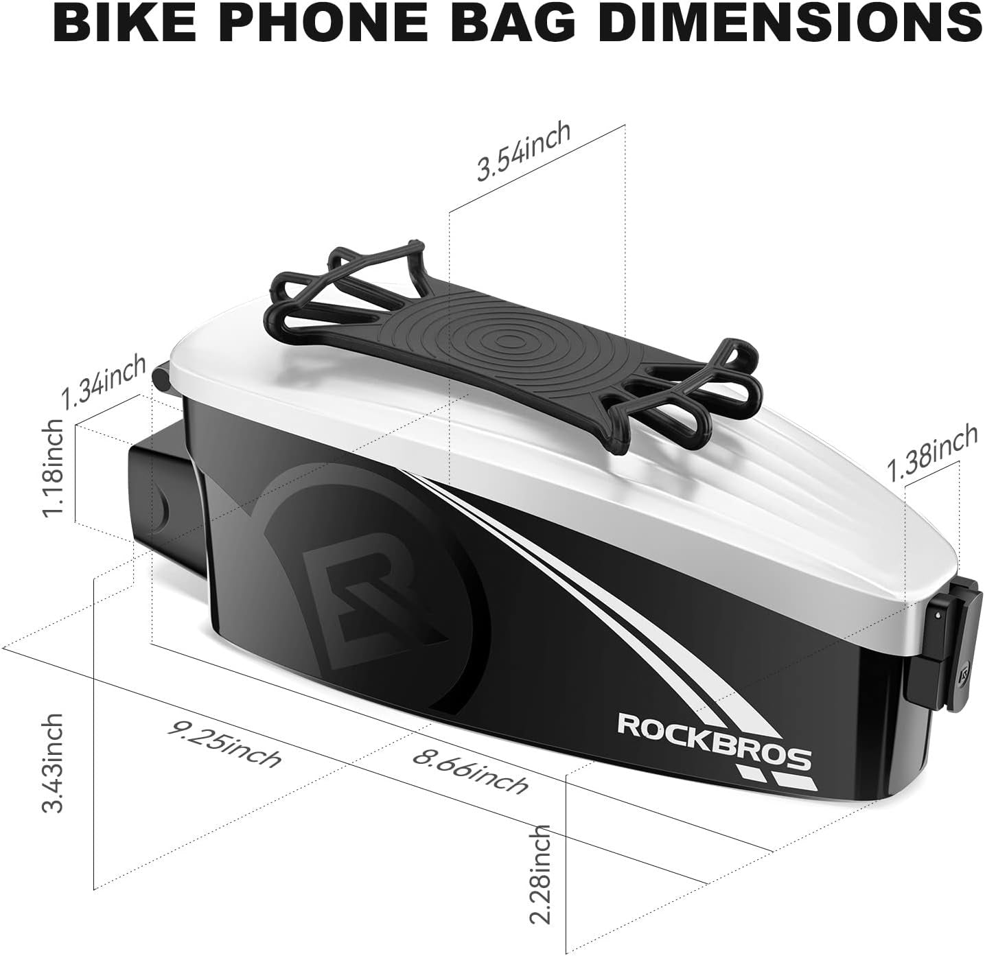 ROCKBROS Bolsa de cuadro con soporte para teléfono móvil de 4-6,5 pulgadas