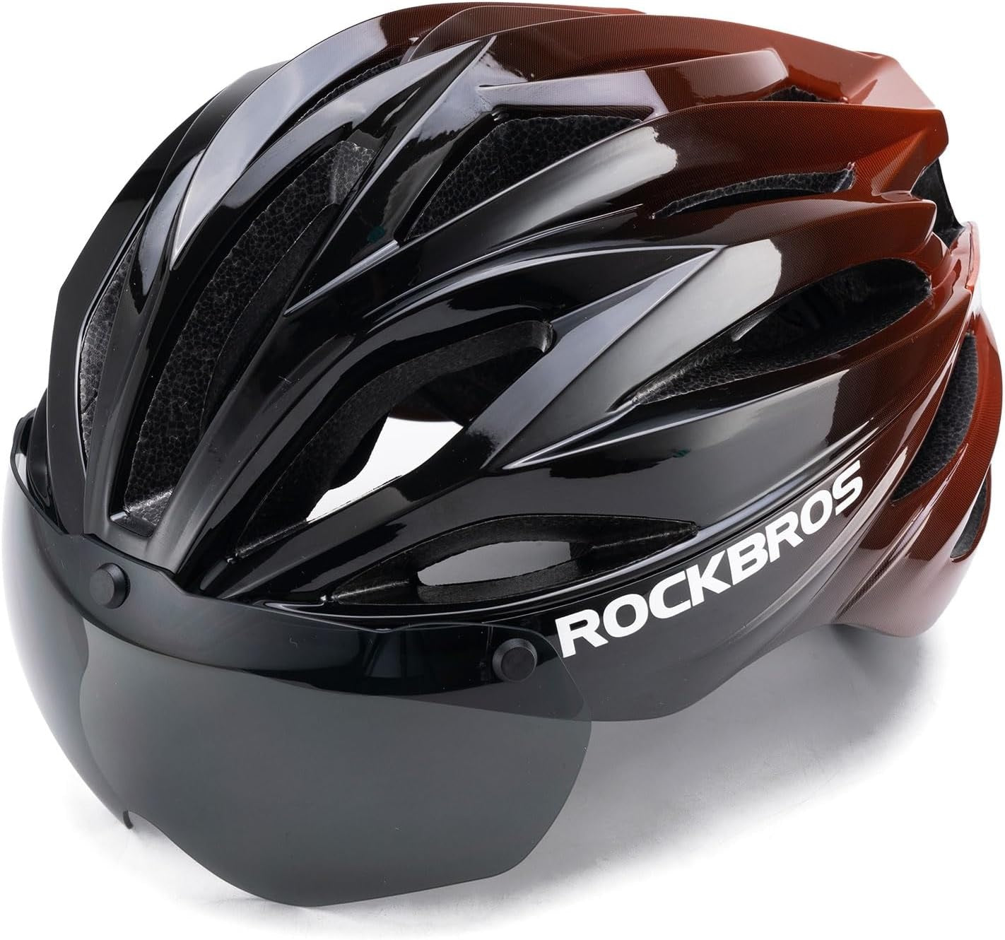 ROCKBROS Casco de bicicleta para adultos con visera magnética extraíble transpirable ajustable para hombres y mujeres 58-62 cm