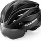 ROCKBROS Casco de bicicleta para adultos con visera magnética extraíble transpirable ajustable para hombres y mujeres 58-62 cm