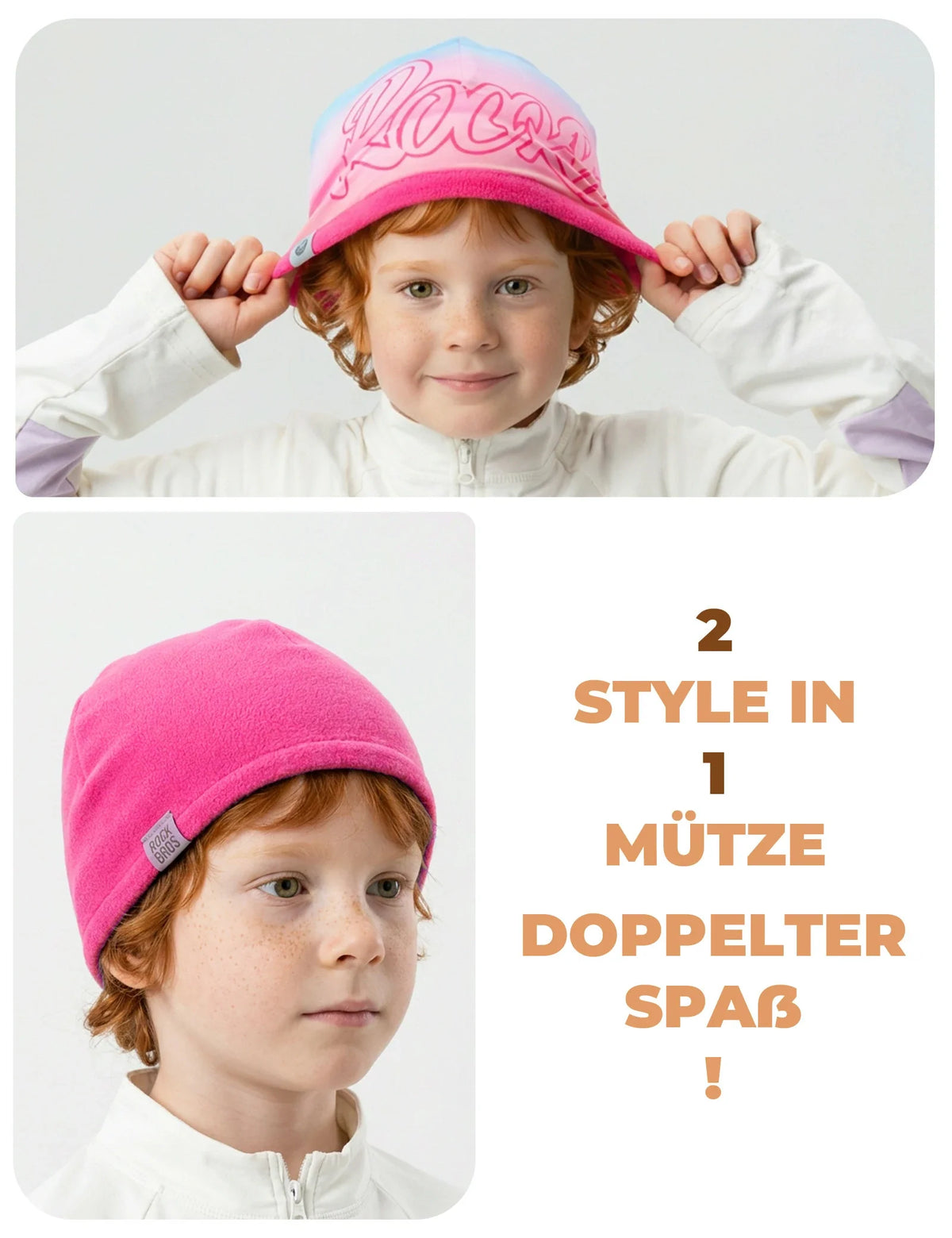 ROCKBROS Gorro reversible para niños Suave Elástico A prueba de viento 48-54cm