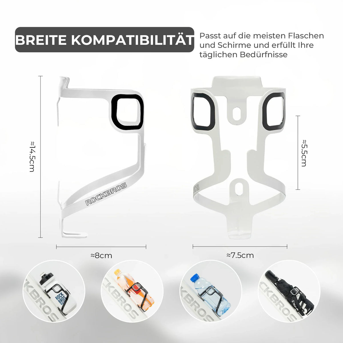 ROCKBROS Portabidones de bicicleta de aluminio 27g para bidones de hasta 75mm