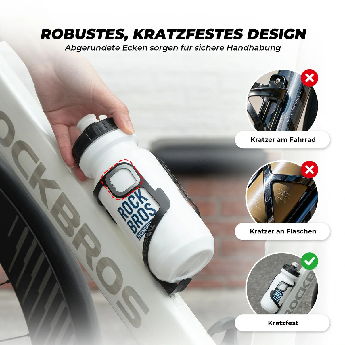 ROCKBROS Portabidones de bicicleta de aluminio 27g para bidones de hasta 75mm