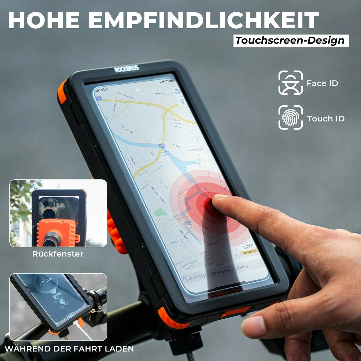 ROCKBROS Soporte de Móvil Magnético para Bicicleta, Smartphones de 4,7–6,9 Pulgadas, Soporte de Manillar 22,2–31,8 mm